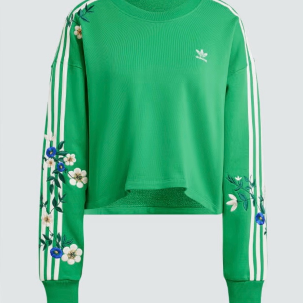 Adidas Green Floral Women's Sweatshirt